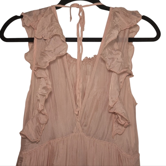 King Kong Stylish Pink Ruffle Maxi Dress - Picture 5 of 9